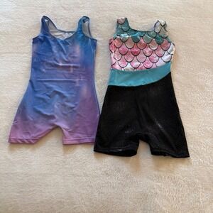 Arshiner Kids Girls Gymnastics Leotard Space‎ Galaxy Mermaid Print Size 130